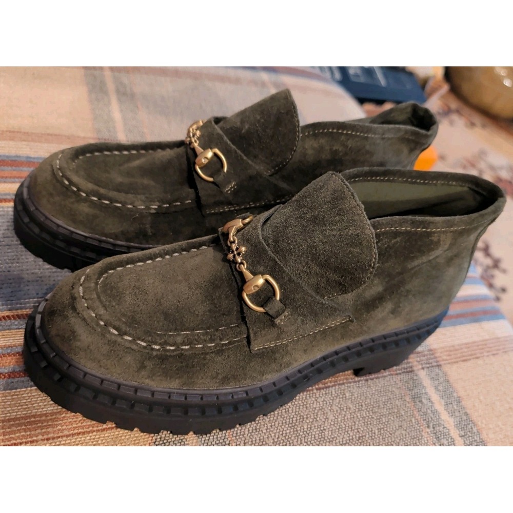 Steven Madden Presley Bootie Boots Green Suede Leather Size 8.5 M Super Cute!